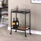 Homeroots 23" Black Steel and Wood Rolling Bar Cart 530446 - alternate 2