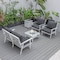 Leisuremod Walbrooke Modern White Patio Conversation With Square Fire Pit & Tank Holder, Charcoal WW-27-20-57-31-CH - alternate 3