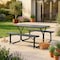 Gardenised Gray Outdoor Picnic Table Set with Benches, & Sturdy Metal Frame, Weather-Resistant, Seats 6 QI003911GY - alternate 3