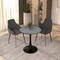 Leisuremod Bristol 27 in Round Dining Table with MDF Wood Top and Black Iron Pedestal Base BTBL-27BLM - alternate 2