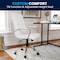 Flash Furniture Mid-Back White Leather Swivel Office Chair with Gold Frame and Arms GO-2286M-WH-GLD-GG - alternate 4