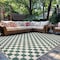 World Rug Gallery Contemporary Checkered Weather Resistant Reversible Indoor/Outdoor Rug 7 ft 10 in x 10 ft Green WR114GREEN8X10 - alternate 1