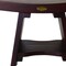 Homeroots Compact Curviliniear Teak Shower Outdoor Bench With Shelf In Brown Finish 376662 - alternate 2