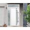 Vdomdoors Steel Door Deux 1713 White Enamel Sidelight and Transom Black Window Stainless Inserts Single Moder DEUX1713EXD-BEM-W36+14 x H80+16-Left-hand Inswing - alternate 1