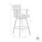Armen Living Hazel Outdoor Patio Swivel Counter Stool in Aluminum with Teak Wood and Charcoal Cushion LCHABABLKCH26 - alternate 2