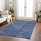 Homeroots 3' X 5' Navy Blue And Ivory Geometric Washable Indoor Outdoor Area Rug 600840 - alternate 2