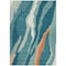 Homeroots 3' X 5' Teal Blue Copper And Ivory Abstract Washable Indoor Outdoor Area Rug 601008 - alternate 2
