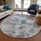 Homeroots 8' Teal Blue Aqua And Ivory Round Floral Washable Indoor Outdoor Area Rug 582778 - alternate 2