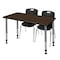 Regency Kee Adjustable Classroom Table W/ 2 Andy Stack Chairs, 48 in W, 30 in L, Neo Walnut MT4830NWAPGY40BK - alternate 1