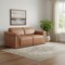 Homeroots 73in Chestnut and Black Italian Leather Power Reclining Loveseat 720486 - alternate 2