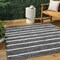 Jonathan Y Colonia Berber Stripe Black/Ivory 3 ft Square Indoor/Outdoor Area Rug SMB125E-3SQ - alternate 1