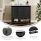 Flash Furniture Vega 36in. Vanity w/Sink, Blk Hardware, Soft Close, Open Shelf & 3 Drawers, Carrara Marble, Blk/Wht FS-VEGA36-KD-BK-GLD-HDBLK-GG - alternate 3