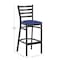 Flash Furniture HERCULES Black Ladder Back Metal Restaurant Barstool - Blue Vinyl Seat XU-DG697BLAD-BAR-BLV-GG - alternate 2