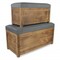 Homeroots Set Of 2 Rectangular Gray Linen Fabric And Wood Storage Benches 379848 - alternate 4
