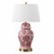 Jonathan Y Ellis 29.5" Traditional Chinoiserie Ceramic LED Table Lamp, Red/White JYL3008C - alternate 3
