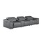 Homeroots 134" Dark Gray Top Grain Leather Reclining USB Sofa And Storage 643716 - alternate 2