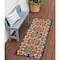 Homeroots 6' Ivory Blue Orange And Green Trellis Indoor Outdoor Runner Rug 546794 - alternate 2