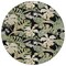 Homeroots 8' Black Beige And Fern Green Round Botanical Leaves Washable Indoor Outdoor Area Rug 618390 - alternate 2
