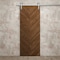 Sartodoors Modern Barn Door 42 x 80 inches, Ego 5005 Cognac Oak Veneer, 8FT Silver Rail Track Heavy Hardware EGO5005BD-S-DKO-42 - alternate 2