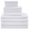 Homeroots Set of Twelve White Cotton Quick Dry Towel Set, 12PK 662346 - alternate 2