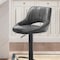Homeroots Set of Two 32" Gray And Black Faux Leather And Steel Swivel Low Back Adjustable Height Bar Chairs 524975 - alternate 2