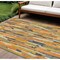 Homeroots 9' X 12' Orange And Beige Striped Washable Indoor Outdoor Area Rug 609046 - alternate 1