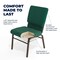 Flash Furniture 18.5"W Church Chair in Green Fabric with Book Rack, 4PK 4-XU-CH-60096-GN-BAS-GG - alternate 2