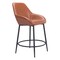 Homeroots Set of Two 25" Brown And Black Faux Leather And Steel Counter Height Bar Chairs 555710 - alternate 2