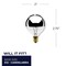 Bulbrite Pack of 25 25 Watt Dimmable Half Chrome G16.5 Candelabra E12 Incandescent Bulb, 25PK 861211 - alternate 2