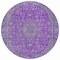 Homeroots 8' Purple And Gray Round Medallion Washable Indoor Outdoor Area Rug 616294 - alternate 2
