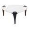 Homeroots 36" White and Black Sintered Stone Faux Leather And Steel Triangle Coffee Table 565004 - alternate 2