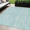 Homeroots 5' X 8' Aqua And Ivory Abstract Washable Indoor Outdoor Area Rug 601021 - alternate 1