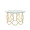 Homeroots 32" Clear And Gold Glass And Iron Round Coffee Table 543866 - alternate 1