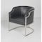 Homeroots Charcoal and Silver Upholstered Leather Curved Back Dining Arm Chair 534390 - alternate 2