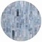 Homeroots 8' Blue And Gray Round Striped Washable Indoor Outdoor Area Rug 615514 - alternate 3