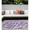 Homeroots 8' Purple And White Round Abstract Washable Indoor Outdoor Area Rug 559312 - alternate 1