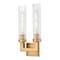 Z-Lite Beau 2 Light Wall Sconce, Rubbed Brass/Clear Ribbed, 8 In W 740-2S-RB - alternate 1