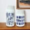 Homeroots Set of Two Blue and White Abstract Cylinder Ceramic Table Vase, 2PK 516260 - alternate 2