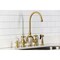 Kingston Brass Bridge Kitchen Faucet with Brass Sprayer, Brushed Brass KS7797AXBS - alternate 2
