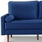 Homeroots 69" Blue Velvet Sofa And Toss Pillows With Dark Brown Legs 543706 - alternate 4