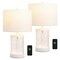 Jonathan Y Alexander 21 in. Modern Designer Metal and Water Glass LED Table Lamp w/USB-A and USB-C Chargin, 2PK JYL4058C-SET2 - alternate 1