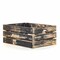 Homeroots 12" Organic Black and Natural Distressed Wood Stacking Milk Crate 471945 - alternate 1