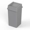 Regal Altair 35 Gallon Square Gray Plastic Trash Can with Drop Shot Swing Lid, Heavy Duty Resin Construction ZR-TC-100-GR-35-SW-KIT - alternate 1