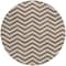 Homeroots 8' Brown And Beige Round Chevron Washable Indoor Outdoor Area Rug 595303 - alternate 2