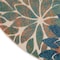 Homeroots 8' Blue Green And Orange Round Floral Indoor Outdoor Area Rug 548059 - alternate 2