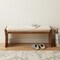 Homeroots 48in Beige and Brown Fabric and Solid Wood Upholstered Bench 668860 - alternate 2