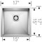 Blanco Kitchen Sink, 1 bowl, Stainless Steel, 17.00 in W x 17.00 in L x 8.08 in H 515637 - alternate 2