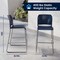 Flash Furniture HERCULES Kenai Navy Office Reception Stacking Bar Stool with Contoured Backrest and Gray Sled Base RUT-239AH-BS-NV-GG - alternate 2