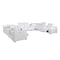 Homeroots White Italian Leather Power Reclining U Shaped Twelve Piece Corner Sectional With Console 632550 - alternate 3