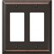 Amerelle Century Wallplate, 4-15/16 in L, 4-9/16 in W, 2 -Gang, Steel, Bronze 163RRDB - alternate 2